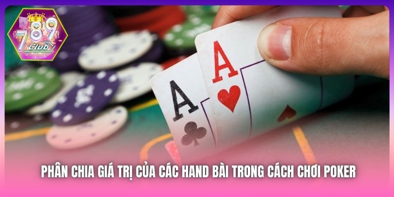 Phân chia giá trị của các hand bài trong cách chơi Poker