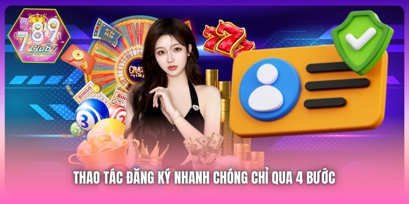 Thao tác đăng ký nhanh chóng chỉ qua 4 bước 